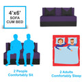 Adorn India Easy Boom 4 Seater Sofa Cum Bed 6 x 6 (Purple & Black) (1 Year Warranty)