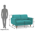 Adorn India Damian 2 Seater Sofa (Aqua Blue) (3 Year Warranty)