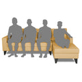 Adorn India Hallton L Shape Decent Sofa Set 7 Seater with Ottoman (Right Side) (Beige) (3 Year Warranty)