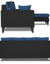 Adorn India Denver L Shape 5 Seater Sofa Set (Right Hand Side) (Blue & Black)