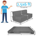 Adorn India Easy Alyn Plus Decent 1 Seater Sofa Cum Bed (2.5x6) (Grey) (1 Year Warranty)