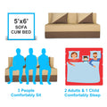 Adorn India Easy Desmond 3 Seater Sofa Cum Bed 5 X 6 (Brown & Beige) (1 Year Warranty)