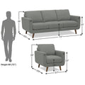 Adorn India Damian 3+1+1 5 Seater Sofa Set (Grey) (3 Year Warranty)