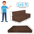 Adorn India Easy 2 Seater Sofa Cum Bed (Rhombus Pattern) Chennile Fabric - Washable Cover - Including 2 Cushion - Size 3' x 6' Ft (Brown Color) Perfect for Home & Office for Guests