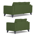 Adorn India Wood Hallton Plain 3+2 5 Seater Sofa Set (Green) (3 Year Warranty)