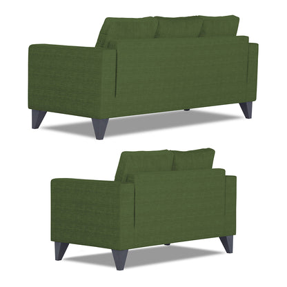 Adorn India Hallton Plain 3+2 5 Seater Sofa Set (Green)