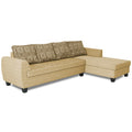 Raiden Damask L Shape 6 Seater Sofa Set with Center Table (Right Hand Side) (Beige)