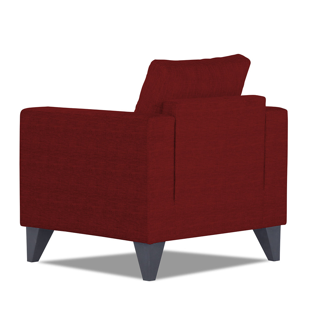 Adorn India Hallton Tufted 1 Seater Sofa Set (Maroon)