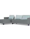 Adorn India Alexia Plus L Shape 5 Seater Sofa Set Stripes (Left Hand Side) (Grey)