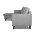 Adorn India Chandler L Shape 4 Seater Sofa Set Plain (Grey)