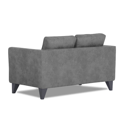 Adorn India Enzo Decent Premium Leatherette Suede 2 Seater Sofa (Grey)