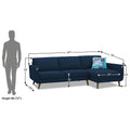Adorn India Damian L Shape 6 Seater Sofa Set RHS (Blue) (3 Year Warranty)