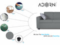 Adorn India Monteno Six Seater 3+2+1 Sofa Set (Grey)
