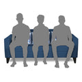 Adorn India Bladen 3 Seater Sofa (Blue)