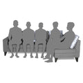 Adorn India Bryson L Shape 6 Seater Sofa Set Digitel Print (Right Hand Side) (Grey) (3 Year Warranty)