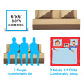 Adorn India Foam Easy Desmond 4 Seater Sofa Cum Bed 6 X 6 (Brown & Beige) (1 Year Warranty)