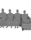 Adorn India Hallton L Shape Decent Sofa Set 6 Seater with Ottoman (Right Side) (Grey)