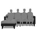 Adorn India Martin L Shape 4 Seater Sofa Set Two Tone - Left Hand Side (Grey & Black) (3 Year Warranty)