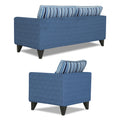 Adorn India Lawson Stripes 3+1+1 5 Seater Sofa Set with Centre Table (Blue)