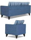 Adorn India Lawson Stripes (3 Years Warranty) 3+1+1 5 Seater Sofa Set with Centre Table (Blue) Modern