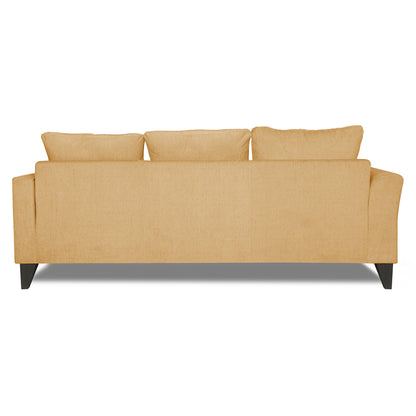 Adorn India Maddox L Shape 4 Seater Sofa Set Tufted (Right Hand Side) (Beige)