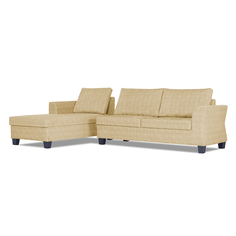 Adorn India Alexia Plus Decent L Shape 6 Seater Sofa Set (Left Hand Side) (Beige)