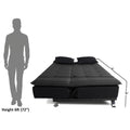 Exclusive Two Tone Arden 4 Seater Wood Sofa Cum Bed 4x6(Dark Grey & Black)