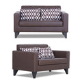 Adorn India Bladen Leatherette 3+2+1 6 Seater Sofa Set (Brown)