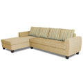 Raiden Stripes L Shape 6 Seater Sofa Set with Center Table (Left Hand Side) (Beige)