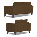 Adorn India Hallton Tufted 3+2 5 Seater Sofa Set (Brown) (3 Year Warranty)