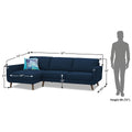 Adorn India Damian L Shape 6 Seater Sofa Set LHS (Blue) (3 Year Warranty)