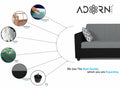 Adorn India Rio Highback 3+2 5 Seater Sofa Set (Grey & Black) (3 Year Warranty)