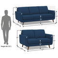 Adorn India Damian 3+2 5 Seater Sofa Set (Blue) (3 Year Warranty)