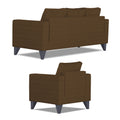 Adorn India Hallton Plain 3+1+1 5 Seater Sofa Set (Brown) (3 Year Warranty)