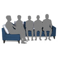 Adorn India Bryson L Shape 6 Seater Sofa Set Digitel Print (Left Hand Side) (Blue) (3 Year Warranty)