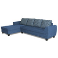 Raiden Bricks Premium L Shape 6 Seater Sofa Set with Center Table (Left Hand Side) (Blue)