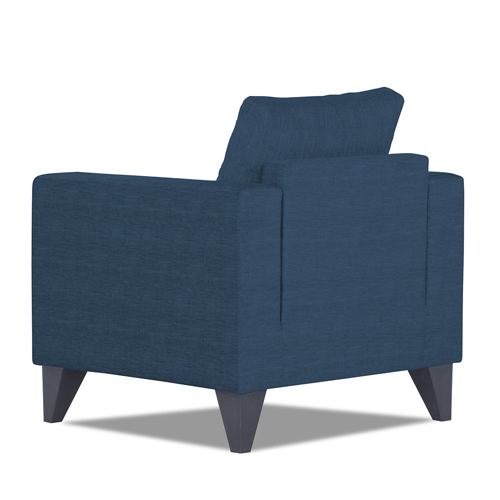 Adorn India Hallton Tufted 1 Seater Sofa (Blue)