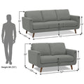 Adorn India Damian 3+2 5 Seater Sofa Set (Grey) (3 Year Warranty)