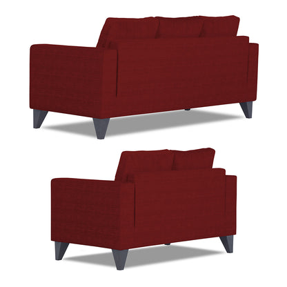 Adorn India Hallton Plain 3+2 5 Seater Sofa Set (Maroon)