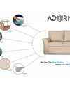 Adorn India Alexia Five Seater Sofa Set 3-1-1 (Beige)