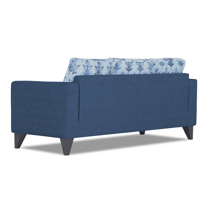 Adorn India Straight line Plus Leaf 3 Seater Sofa (Blue)
