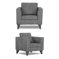 Enzo Decent Premium Leatherette Suede 3+1+1 5 Seater Sofa Set (Grey)