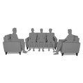 Adorn India Cardello 3-1-1 Five Seater Sofa Set (Grey) (3 Year Warranty)