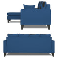 Adorn India Denver L Shape 5 Seater Sofa Set LHS (Blue) (3 Year Warranty)