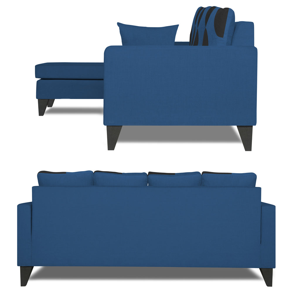 Adorn India Denver L Shape 5 Seater Sofa Set (Left Hand Side) (Blue)