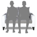 Adorn India Ashley Stripes Leatherette Fabric 2 Seater Sofa (Grey & White) (3 Year Warranty)