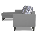 Adorn India Hallton L Shape 5 Seater Sofa Set Digitel Print (Left Hand Side) (Grey) (3 Year Warranty)