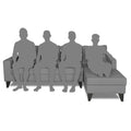 Adorn India Hallton Plain L Shape 6 Seater Sofa Set RHS (Grey) (3 Year Warranty)
