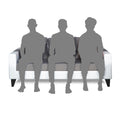 Adorn India Ashley Stripes Leatherette Fabric 3 Seater Sofa (Grey & White) (3 Year Warranty)