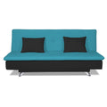 Adorn India Aspen 3 Seater Sofa cumbed(Aqua Blue & Black) (3 Year Warranty)